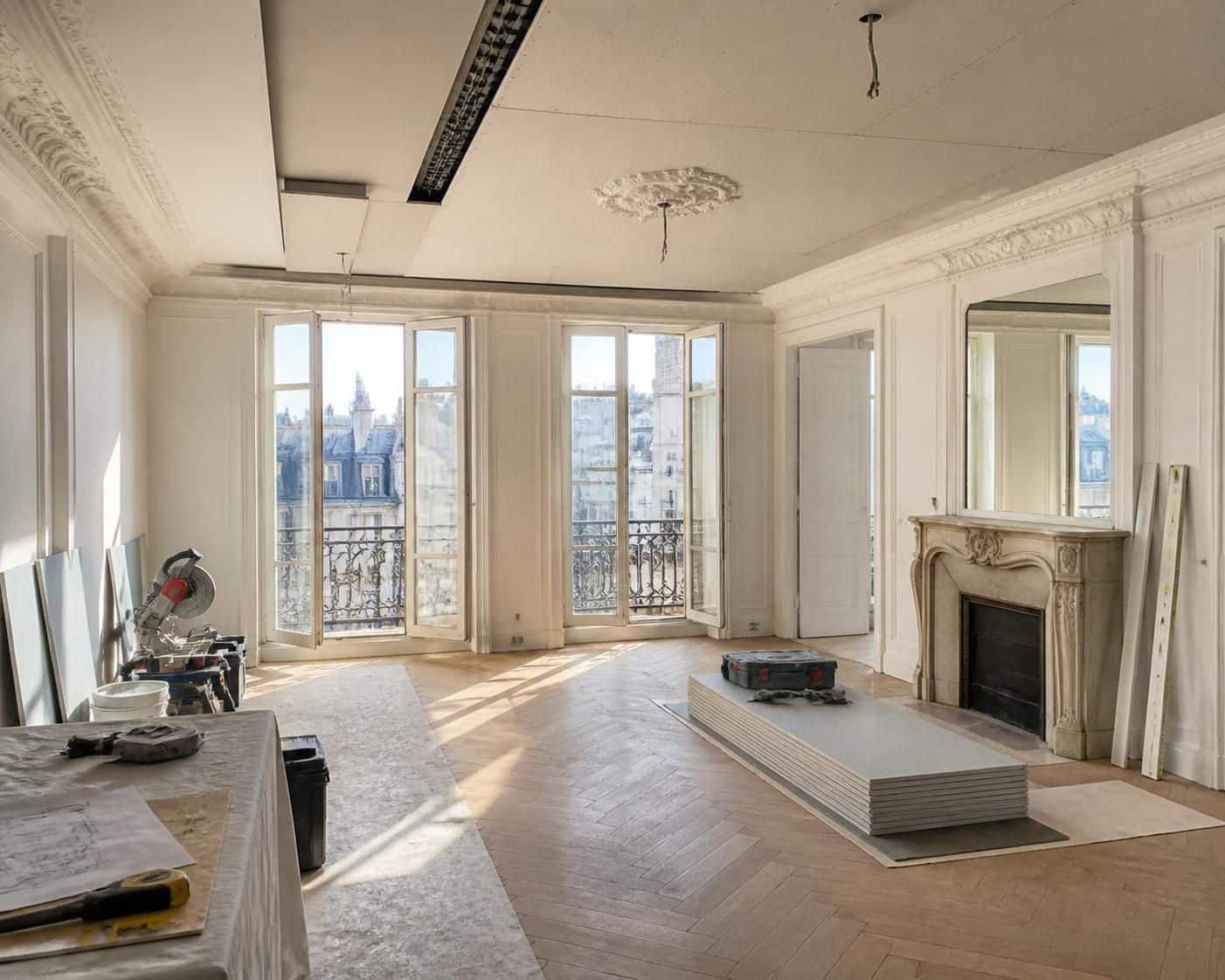 découvrez comment poser un faux plafond dans un appartement du 6e arrondissement sans abîmer ni sacrifier les moulures d'origine, pour allier modernité et charme classique.